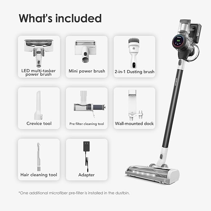 Tineco Cordless Vacuum Cleaner Smart Stick Handheld Cleaner Strong Suction &amp Lightweight Cordless Handheld Vacuum Deep Clean Hair Hard Floor Carpet Car