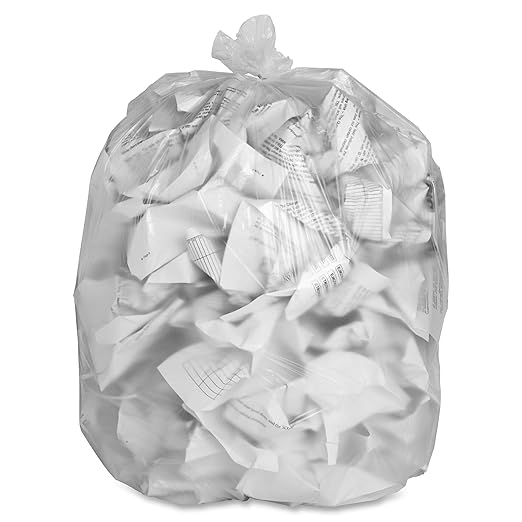 Genuine Joe High Density Can Liners 24 x 32 16 gal Capacity 8 Microns Clear 1000 Count