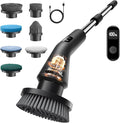Leebein Electric Spin Scrubber Cordless Bathroom Cleaning Brush with 7 Brush Heads IPX7 Waterproof 2 Speed Settings Extendable Handle