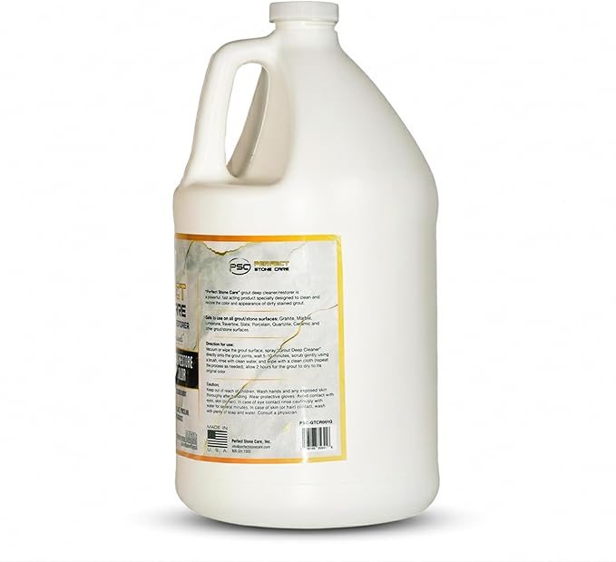 PSC Grout Cleaner and Restorer for Tile Refill Granite Marble and Porcelain Deep Tile Cleaner Safe Ingredients Effective Formula - 128 oz
