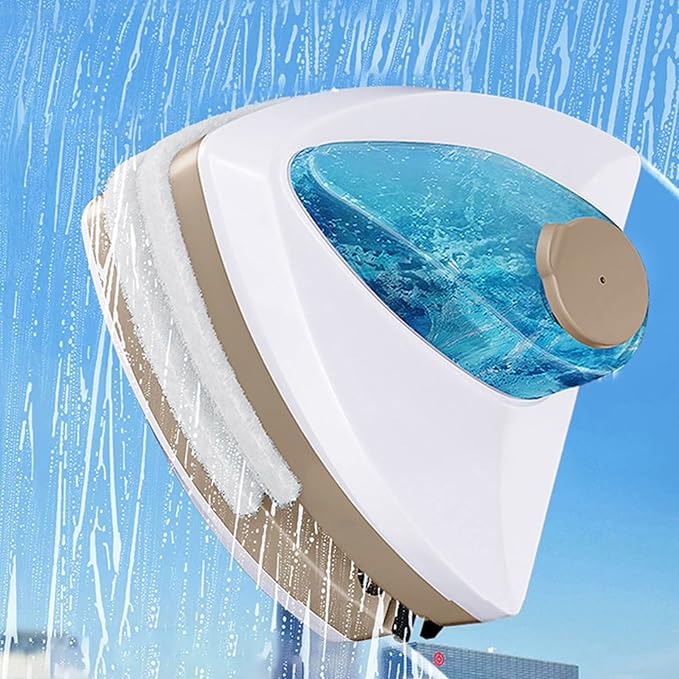 Window Cleaner Magnetic Double Side Magnetic Wash Window Wiper Magnetic Brush Magnetic Household Glass Cleaner Magnetic Window Cleaning Brush Tool Adjustable Thickness 15-30Mm