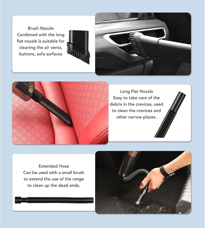 Hyuduo Stick Vacuum Cleaner 120W powerful motor high efficiency filtration system pet hair handheld cordless upright vacuum cleaner multifunctional suitable for pets hard floors