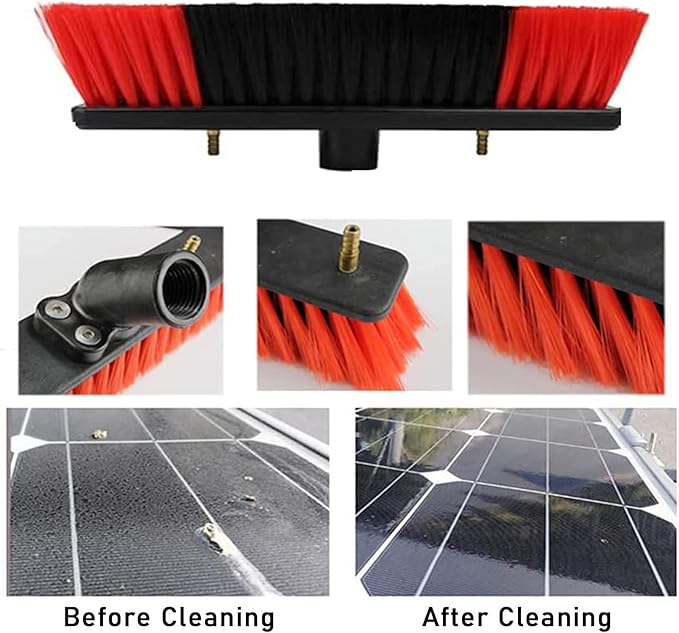 Window Cleaning Rod 3.6-12 M Water Fed TelescopicBrush.Water/Hose Delivery Pole Window Cleaning Brush Unit Telescopic Window Cleaning Kit (3.6M/12FT)