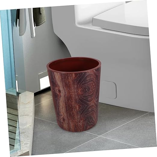 Zerodeko Retro Wood Grain Large Capacity Waste Basket for Home Kitchen Office and Bathroom and Stylish Trash Can with Easy Maintenance