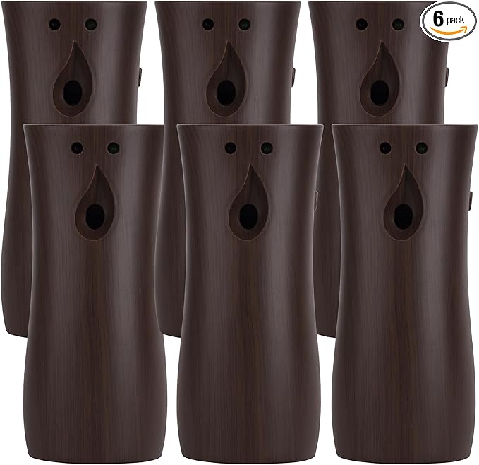 Automatic Air Freshener Spray Dispenser 6-Pack Wall Mounted or FreestandingMultiple Time SettingsCommercial and Home Use in Bathrooms Offices Living Rooms and Commercial Places (Wood 1121)