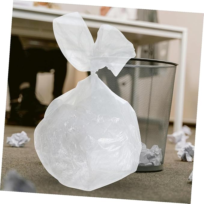 Thickened Plastic Trash Bags 300pcs (45x50cm) Flat Open Garbage Liners for Office Bathroom Kitchen Wastebasket Use