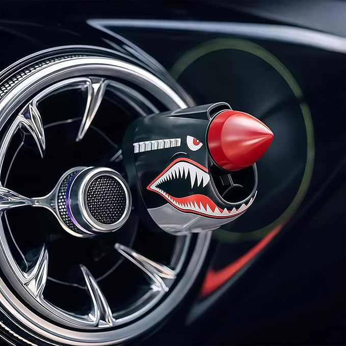 P-40 Warhawk Creative Propeller Car DecorP-40 Warhawk Car Air Freshener Vent ClipLong Lasting Odor Eliminator Shark Nose Style Air Freshener Clip for Most Air Vents Men's Car Accessory (mix)