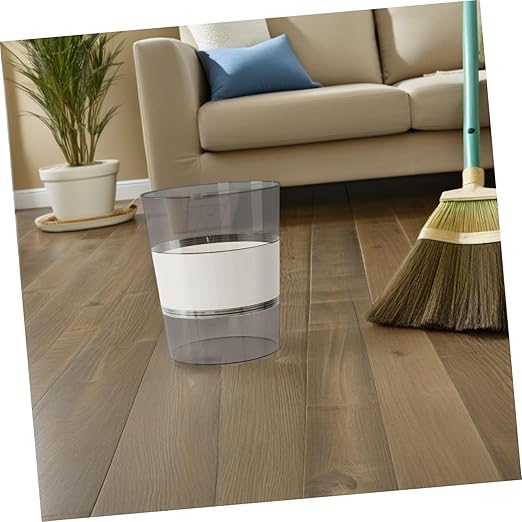 VILLCASE Large Transparent Plastic Trash Can for Household and Office with Easy-disassemble Design Stylish Luxury Aesthetic Wastebasket for Bathroom Kitchen Living and Workspace