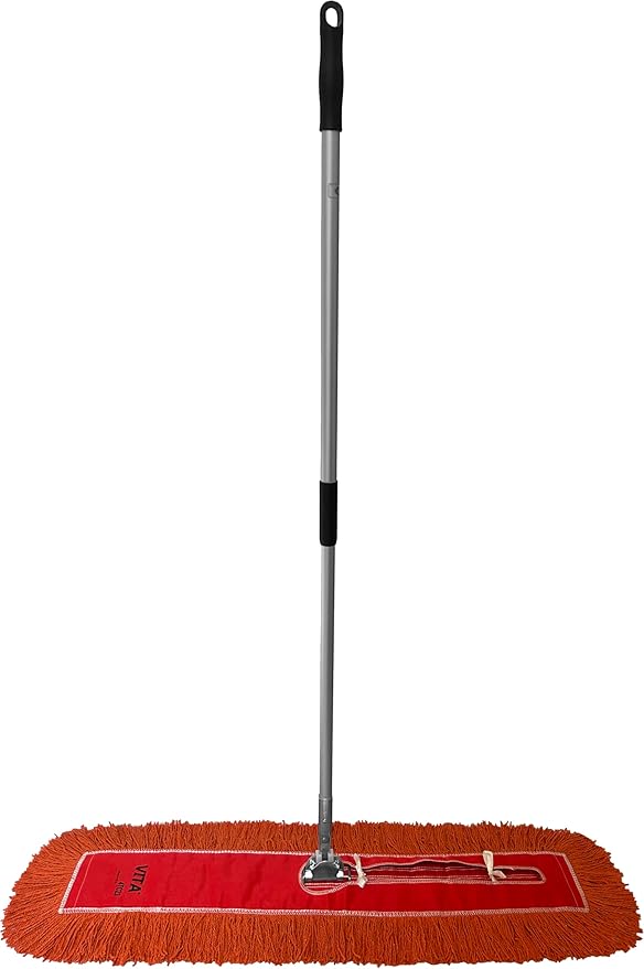 Ultimate Dust Mop Kit: Industrial-Grade Performance Heavy-Duty Frame Telescopic Handle - Orange 36 Inch