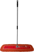 Ultimate Dust Mop Kit: Industrial-Grade Performance Heavy-Duty Frame Telescopic Handle - Orange 36 Inch