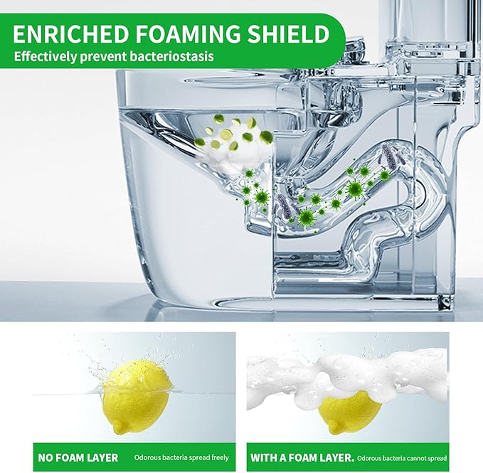 MAMADOU Smart Toilet Foaming Agent 285ml 2Pack Splash Proof Special Foam Shield Toilet Bowl Cleaner Stain-Resistant Cleaning Liquid For Fresh Bathroom Lime scent
