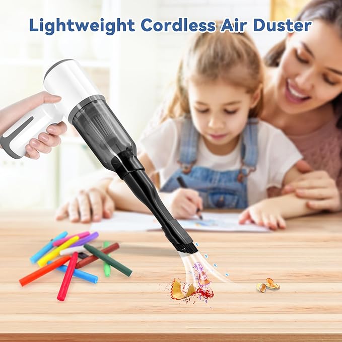 Cordless Handheld Vacuum for Car and Home - 6500Pa Powerful Suction 3-in-1 Vacuum &amp Blower for Keyboard Cleaning Computer Duster