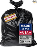 Extra Heavy Duty Black Contractor Garbage Bags 55 Gallon 50 Trash Bags Construction Grade 3 mil Made in USA