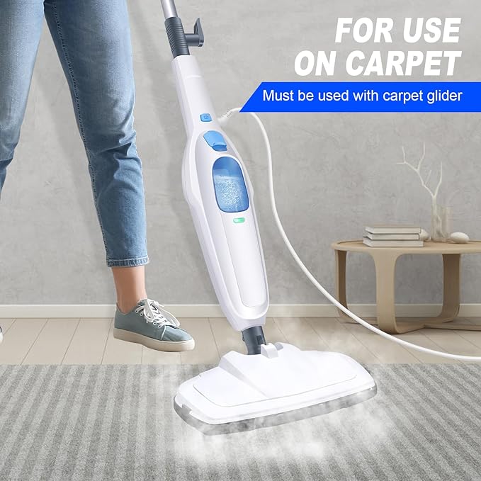 1500W Electric Cleaner Hot Steam Mop Cleaner Floor Steam Mop Handheld Cleaning Machines with 2 Washable Soft Mop Pads and 400ml Water Tank for Hardwood Floor Laminate Windows and Carpet Cleaning