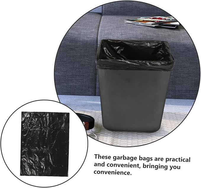 GALPADA 25pcs Thickened Black Trash Bags Heavy Duty Garbage Liners for Kitchen Bathroom Office Home Waste Disposal and Garbage Bags