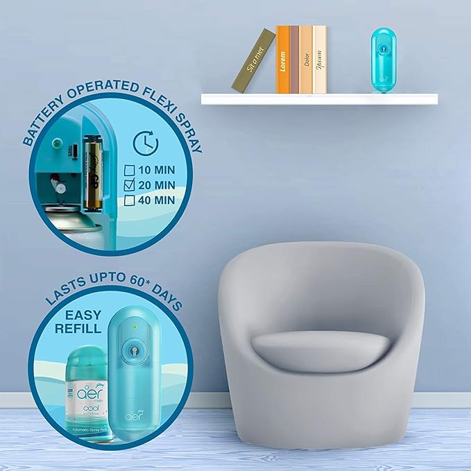 Godrej aer Matic Automatic Air Freshener Refill Cool Surf Blue 225 ml Aer-11 225 ml (Pack Of 1)