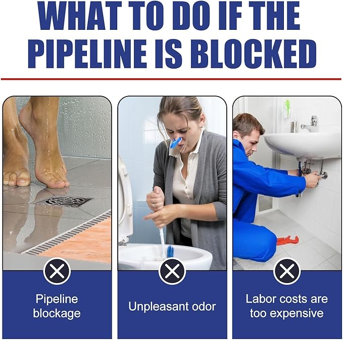Pipe Drain Unblocker for Kitchen &amp Bathroom - Odor Eliminator Clog Remover Grease Dissolver(3PCS)