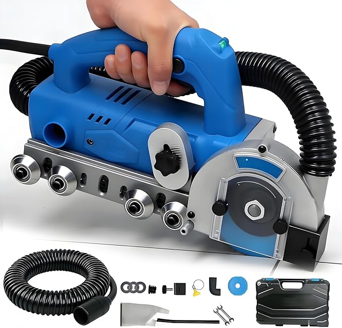 Automatic Rebound Electric Grout Removal Machine 1200W 9000RPM with Diamond Cutting Blade for Safe and Quick Tile Regrouting and Gap Cleaning Sawblade*5