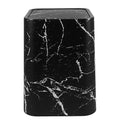 Marble Pattern Wastebasket with Lid Medium Size Square Trash Can Black Marble Texture Double Layer Garbage Bin for Home Bathroom Kitchen Office Use
