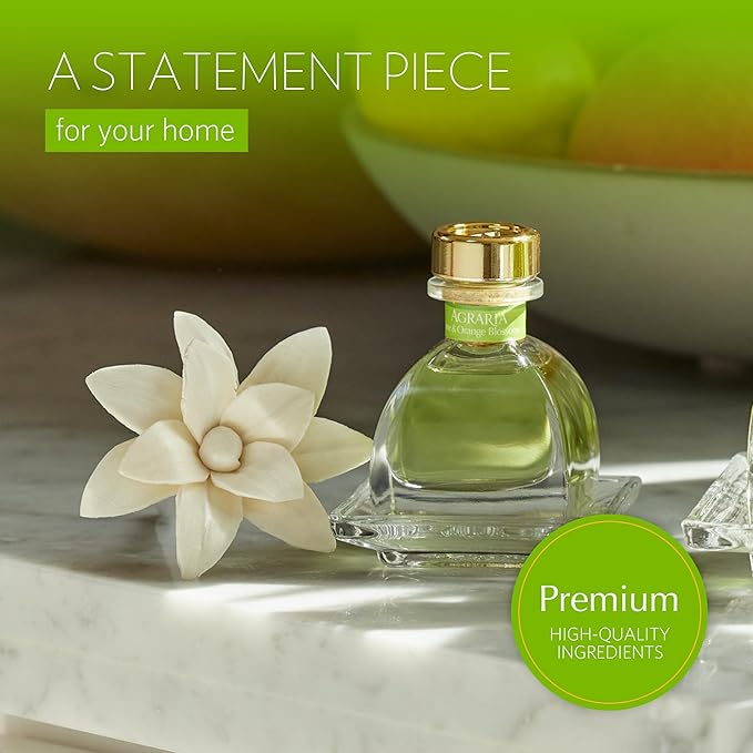 AGRARIA PetiteEssence Flower and Reed Diffuser Set Hand Crafted Sola Flower Botanical Home Fragrance Set Scented Oil Gift for All Occasions
