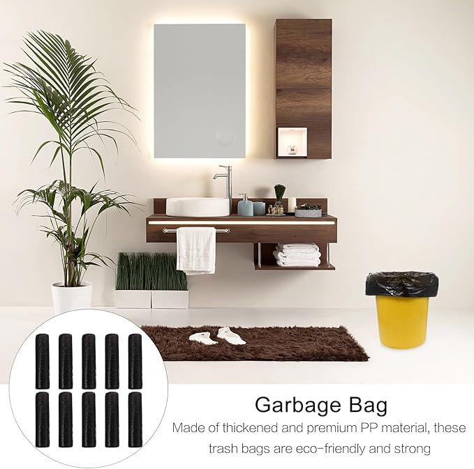 Disposable Drawstring Trash Bags 10pcs 150pcs Black Plastic Garbage Bags for Household Waste Containers Practical Kitchen and Bathroom