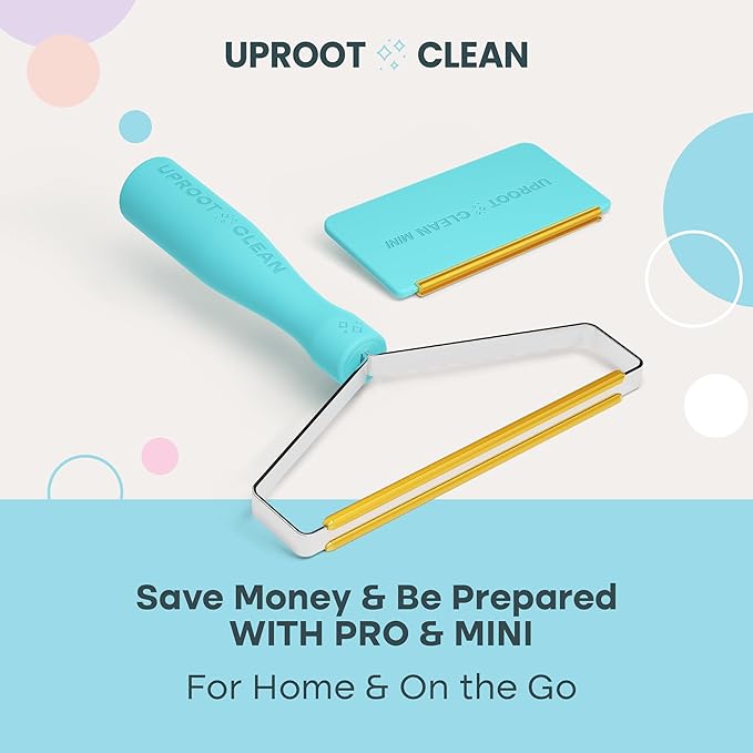 Uproot Cleaner Pro Pet Hair Remover &amp Mini - Pet Hair Removal Tool Multi Fabric Edge &amp Carpet Scraper - Cat for Couch Cat Towers Car Detailing The Furry-Situation Survival Kit