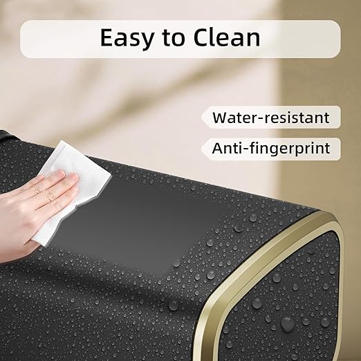 8L/2.1 Gallon Small Bathroom Trash Can with Lid Swing-Top Rectangular Waste Bin Stainless Steel Garbage Can for Home Office Toilet Bedroom Living-Room (Black)