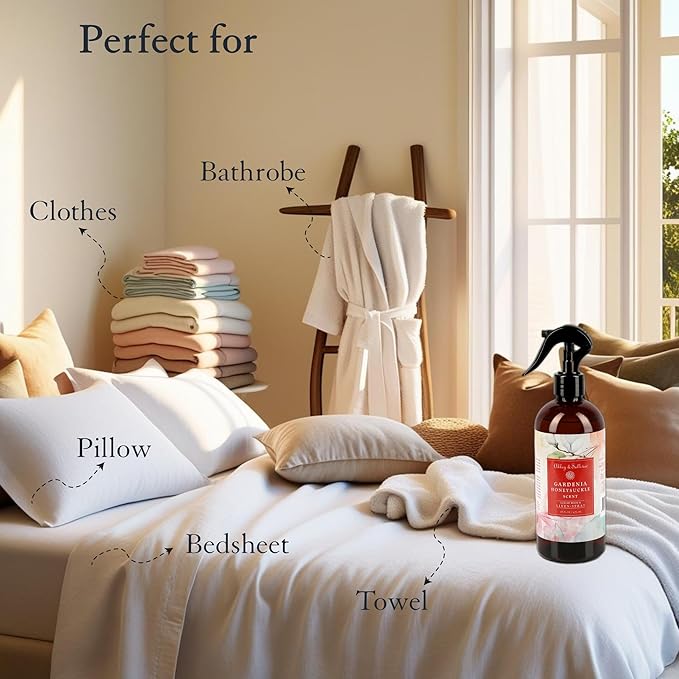Abbey &amp Sullivan Linen Spray Gardenia Honeysuckle Fabric Freshener and Fragrance Room Spray Pack of 2 16 oz