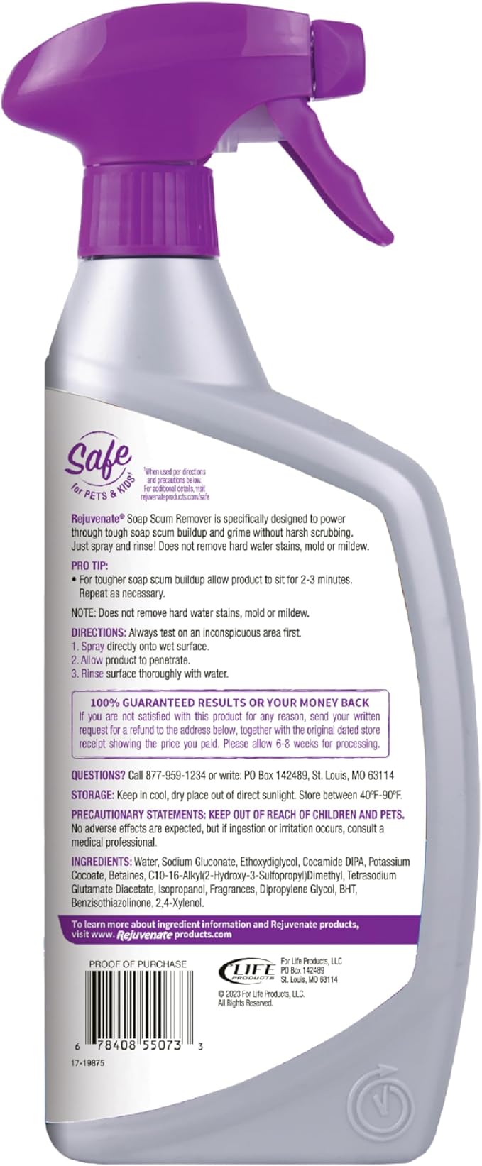 Rejuvenate Soap Scum Remover Easily Dissolves Soap Scum Without Scrubbing 32 Ounces 2 Pack