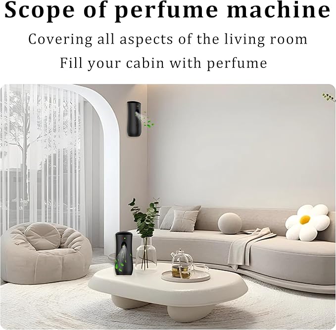 Automatic Air Freshener Spray Dispenser (6-Pack) Free Standing or Wall Mounted Adjustable Aromatherapy Machines for Home Indoor Bathrooms Offices Hotels and Commercial Places (Black001)