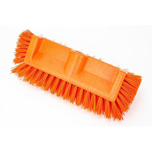 SPARTA Multi-Level Tile Scrub Brush 12 Wide Brush Head Heavy-Duty Tile Cleaning Brush with End Bristles for Commercial Tiles Tubs and Floor Plastic 12 Inches Orange (Pack of 12)