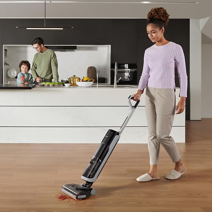 dreame H14 Cordless Vacuum Mop 180° Lie-Flat Wet Dry Vacuum cleaner 140°F Brush Washing Fast Hot Air Drying in 5Mins Smart Hard Floor Cleaner Machine with Powerful Suction Great for Sticky Messes