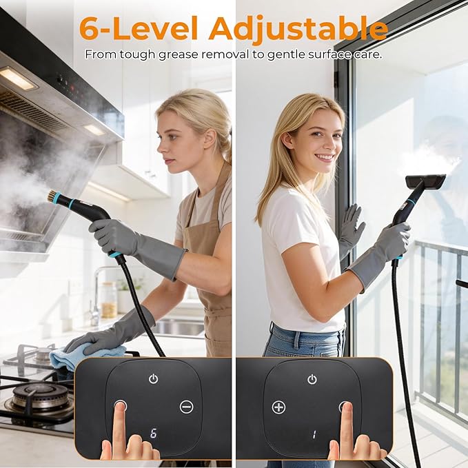 BEAMNOVA Handheld Steam Cleaner Car Steamer for Auto Detailing High-Pressure Multi-Purpose Steam Cleaning Machine 42 oz for Car Interior Kitchen Bathroom Grout &amp Tile Floors White