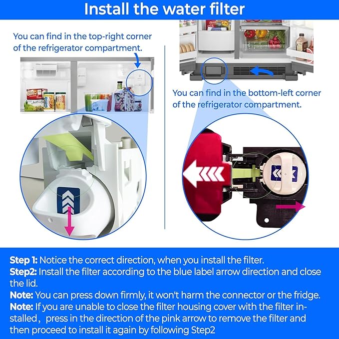 Waterdrop EDR1RXD1 Replacement for Filter 1 W10295370A EDR1RXD1B P8RFWB2L P4RFWB WD-F38 46-9081 46-9930 Refrigerator Water Filter 4 Pack