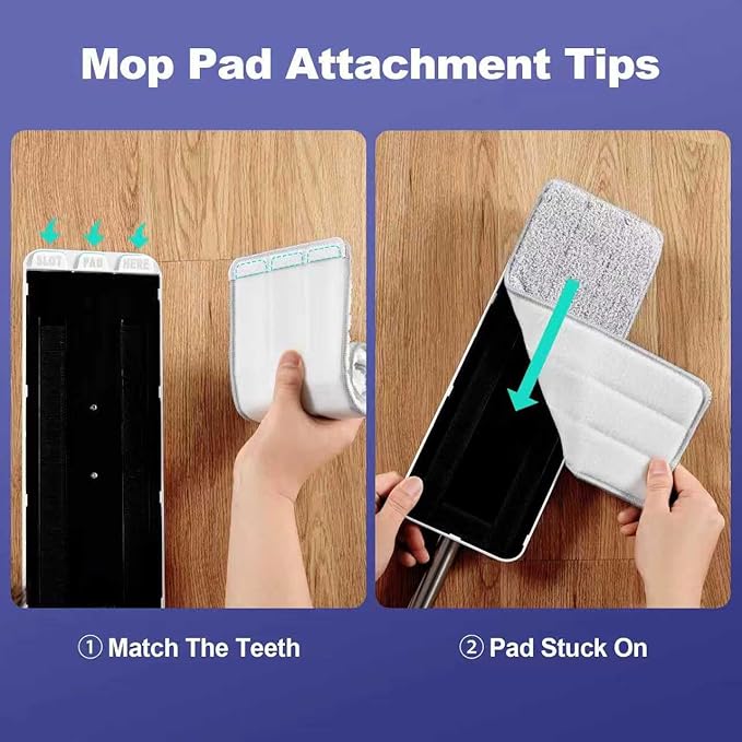 Mop and Bucket Set Flat Mops for Floor Cleaning Wall Mop with 60 Extensible Handle Hardwood Floor Mop with 4 Microfiber Pads