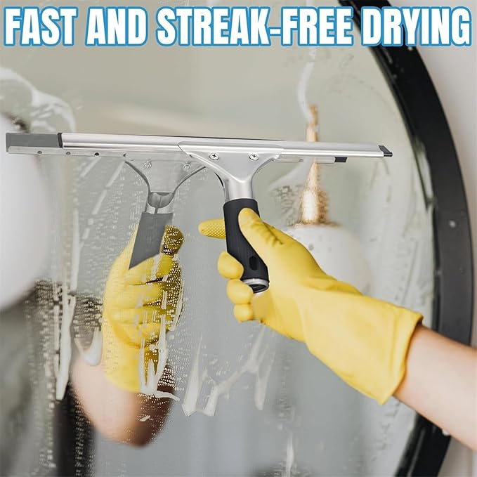 Scraping Glass Window Brush Style Glass Cleaning Wiper Single-Sided Window Cleaning Floor(Black 45cm)