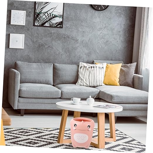 Happyyami Cute Boys and Girls Decorative Trash Can Cartoon Dinosaur Wastebasket Clamp Ring Small Waste Basket for Bedroom
