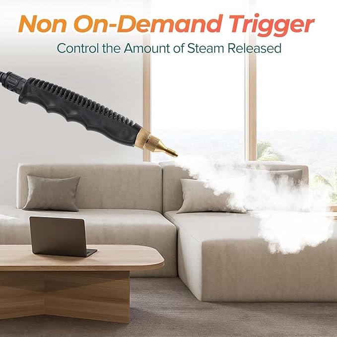 Sorandy 2500W Steam Cleaner Rapidly Heating Handheld Steam Machine for Portable with 4 Brush Heads and Extension Rod 3 Bar Pressure for Bathroom Kitchen Living Room (A)