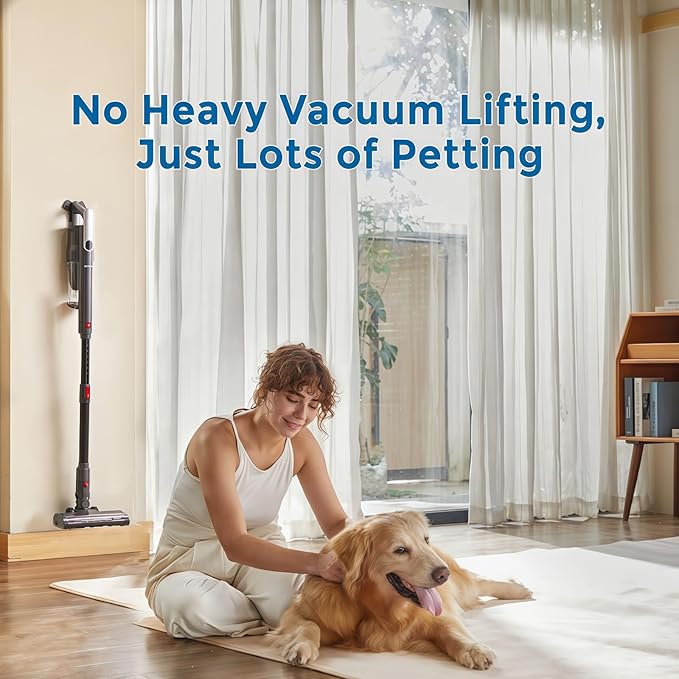 Cordless Vacuum Cleaner Ultra-Lightweight Pet Vacuum Cleaners for Home with Powerful Suction Stick Vacuum Cordless Rechargeable Household Vacuum for Hardwood Floor Carpet Pet Hair Car