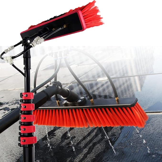 Window Cleaning Pole Water Fed Telescopic Brush Extendable Cleaner Conservatory Roof Cleaning Photovoltaic and Solar Panels20FT/6M