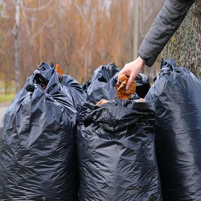 40-45 Gallon Lawn &amp Leaf Trash Bags 125 Count Bulk Black Garbage bags Multi-purpose Trash Can Bin Liners for Home Commercial Outdoor Construction Industrial