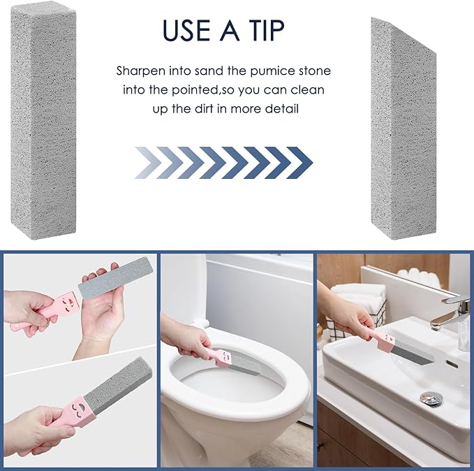 36 Pack Pumice Stone Toilet Bowl Cleaner with Handle Pumice Stone for Cleaning Toilets Stove Bathtubs Grills Swimming Pools Sinks Pumice Stone Stick Powerfully Cleans Hard Water Rings