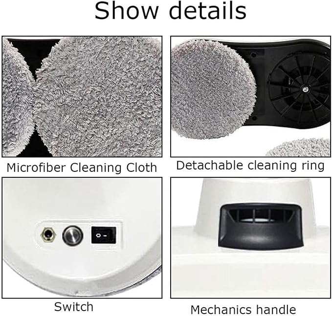 Window Cleaner Robot Two-Way Water Spray Smart Window Cleaner with 6000pa Strong Suction Glass Cleaning Automatic System &amp 3 Cleaning Modes for Windows/Tiles/Glass Door