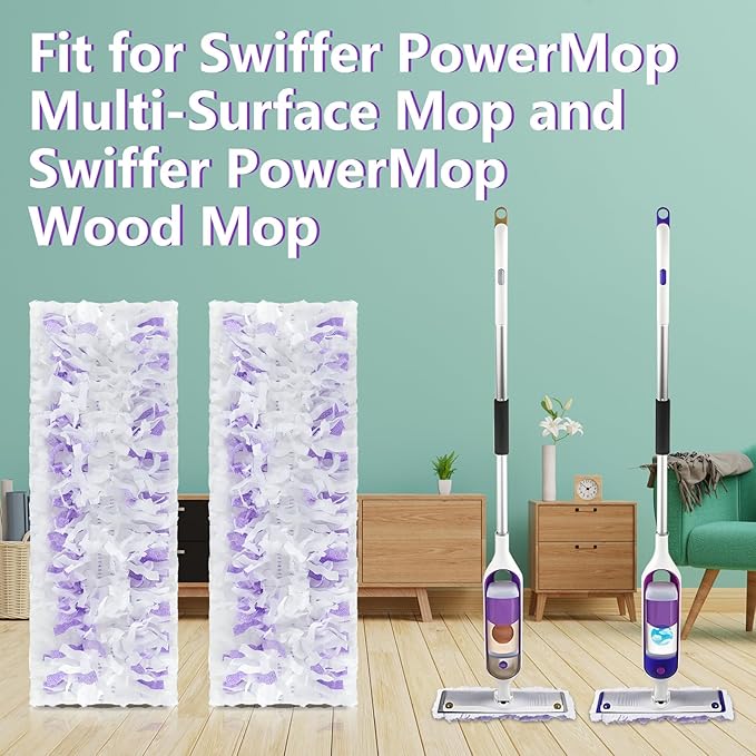 40 Count Power Mop Pads for Swiffer Power Mop Multi-Surface Mopfor Swiffer Wet Pads RefillWood Floor Pads for Swiffer Power Mop Wood MopRefills for Swiffer Mop Pads for Floor Cleaning