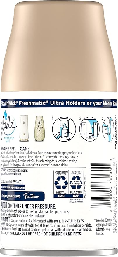 Automatic Spray Air Freshener Refill Pet Clean Scent 6.2 Ounce (2 Pack)