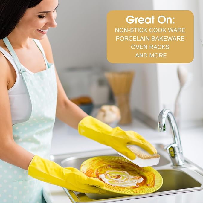 Tioncy 100 Pcs Individually Wrapped Sponges Kitchen Bulk Brown Dish Non Scratch Scrub Sponges Dual Sided Cleaning Dish Scrubber for Washing Dishes Pots Pans Sinks Stoves Appliances Car Bike