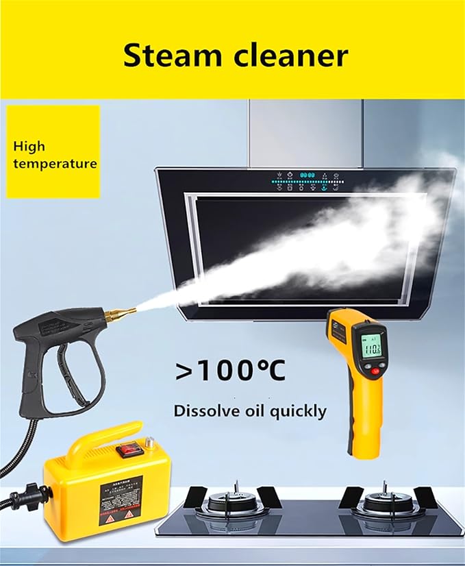 2600W High Pressure Handheld Steam Cleaner Cleaning Car Steamer for Auto Detailing Portable Electric Steam Machine Home Use Kitchen FloorsYellow