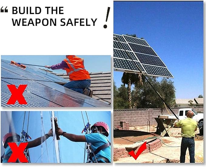Waterfed Telescopic Pole 3.6-11M Window Cleaner Kit Water/Hose Fed Pole Window Cleaning Brush Equipment Cleaning Photovoltaic and Solar Panels30FT/9M (20FT/6M)