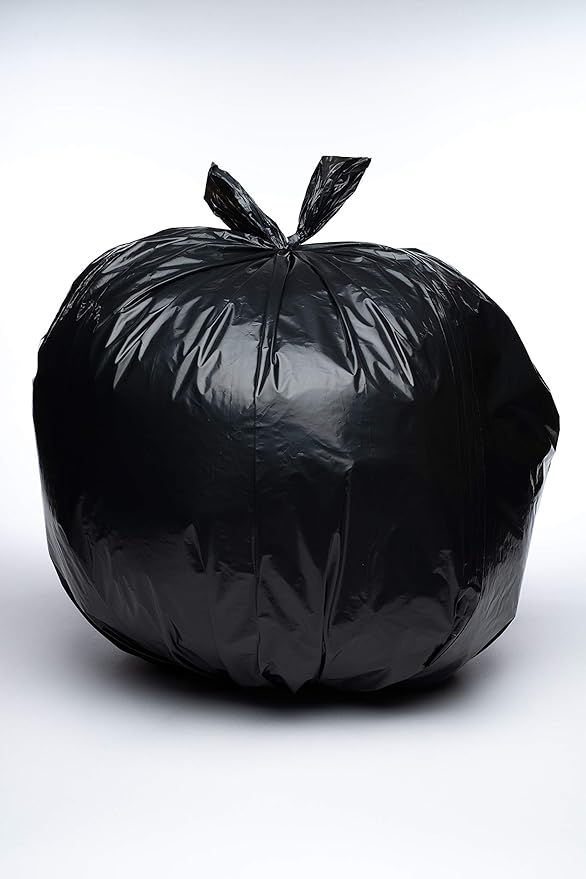 Aluf Plastics 33 Gallon 1.7 MIL (eq) Black Heavy Duty Trash Bags with E-Z Tie Flap Closure - 33 x 39 - Pack of 100 - For Industrial Janitorial &amp Contractor &amp Hospitality
