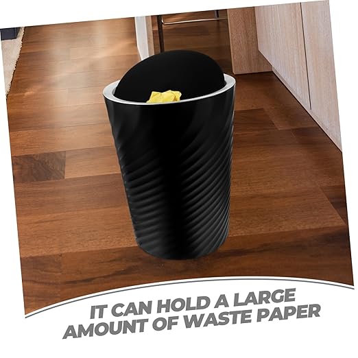 Creative Covered Trash Can Bathroom Litter Bin with Lid for Office Bedroom Living Room Sturdy Plastic Wastebasket for Home Use